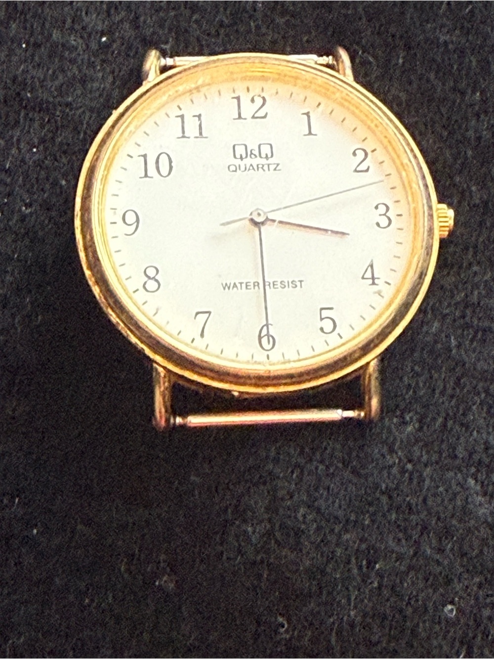 Q&Q CITIZEN Watch Face Gold Tone NO BAND 35mm Case 3 Bar Water Resistant Quartz.